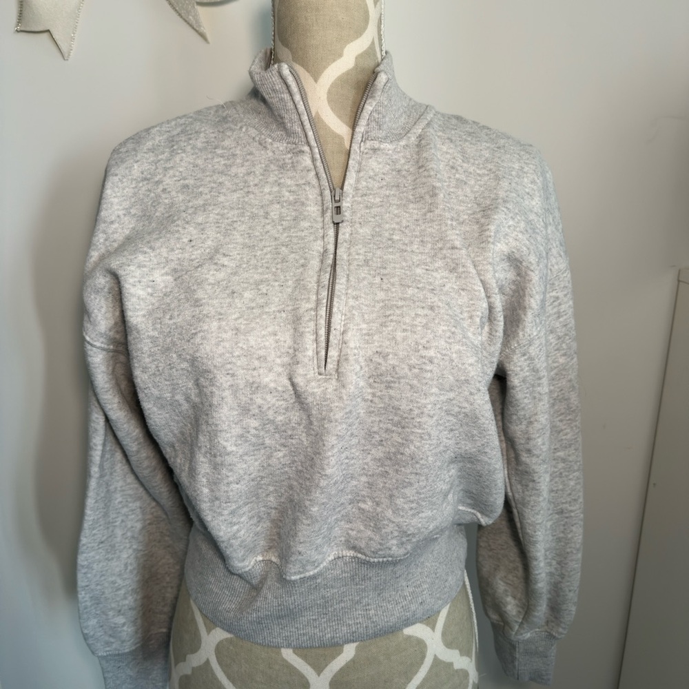 Gray Quarter-Zip Women's Sweater